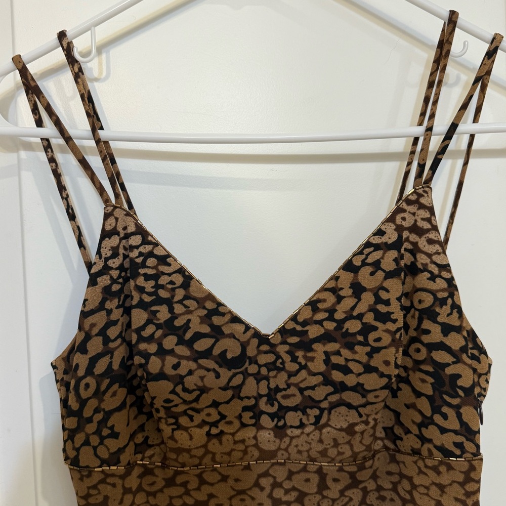 Bisou Bisou Animal Print Cocktail Dress with Beaded Details - Picture 2 of 6